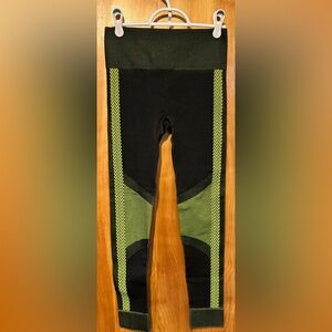 Black and Neon Green Active Leggings